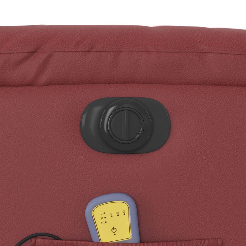 Električni masažni stol s funkcijo vstajanja rdeče umetno usnje - slika 13