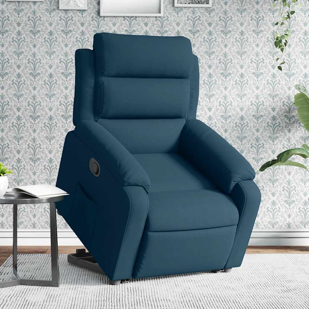 vidaXL Relaxsessel mit Aufstehhilfe Blau Samt