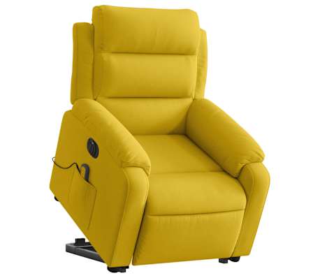 vidaXL Fauteuil inclinable de massage &eacute;lectrique jaune velours