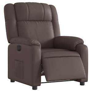 vidaXL Sill&oacute;n reclinable el&eacute;ctrico de cuero sint&eacute;tico marr&oacute;n