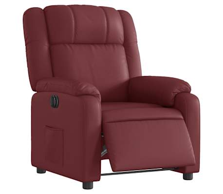 vidaXL Fauteuil inclinable &eacute;lectrique Rouge bordeaux Similicuir