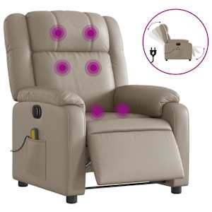 Elektrické masážní polohovací křeslo cappuccino umělá kůže - obrázek 2
