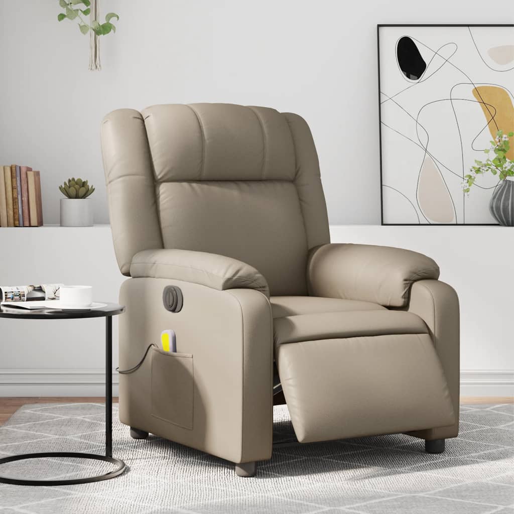 Massagesessel Elektrisch Cappuccino-Braun Kunstleder