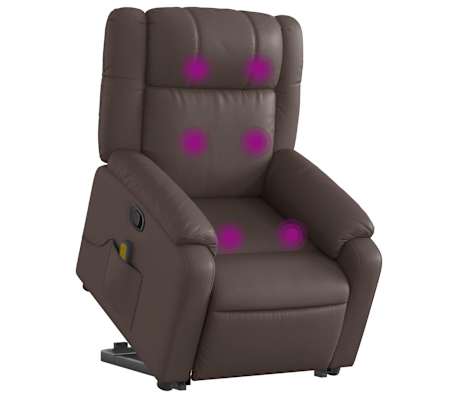 vidaXL Fauteuil inclinable de massage Marron Similicuir