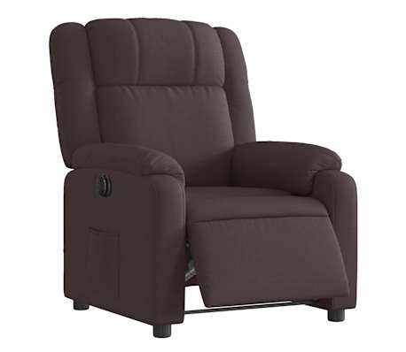 vidaXL Fauteuil inclinable &eacute;lectrique Marron fonc&eacute; Tissu