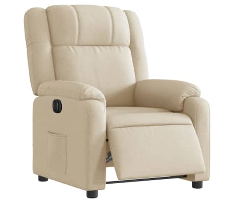 vidaXL Fauteuil inclinable électrique Crème Tissu