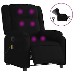 Elektrické masážní polohovací křeslo černé textil - obrázek 2