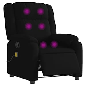 Elektrické masážní polohovací křeslo černé textil - obrázek 3