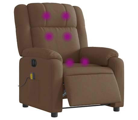vidaXL Massagestoel elektrisch verstelbaar stof bruin