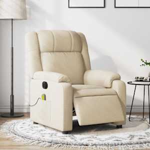 Električni masažni stol krem blago