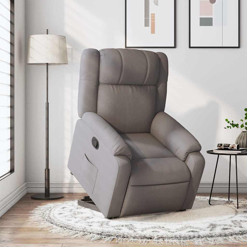 Zvedací polohovací křeslo taupe textil - obrázek 15