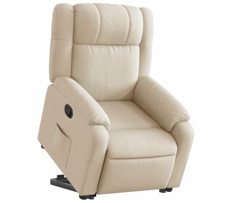 vidaXL Relaxsessel mit Aufstehhilfe Creme Stoff
