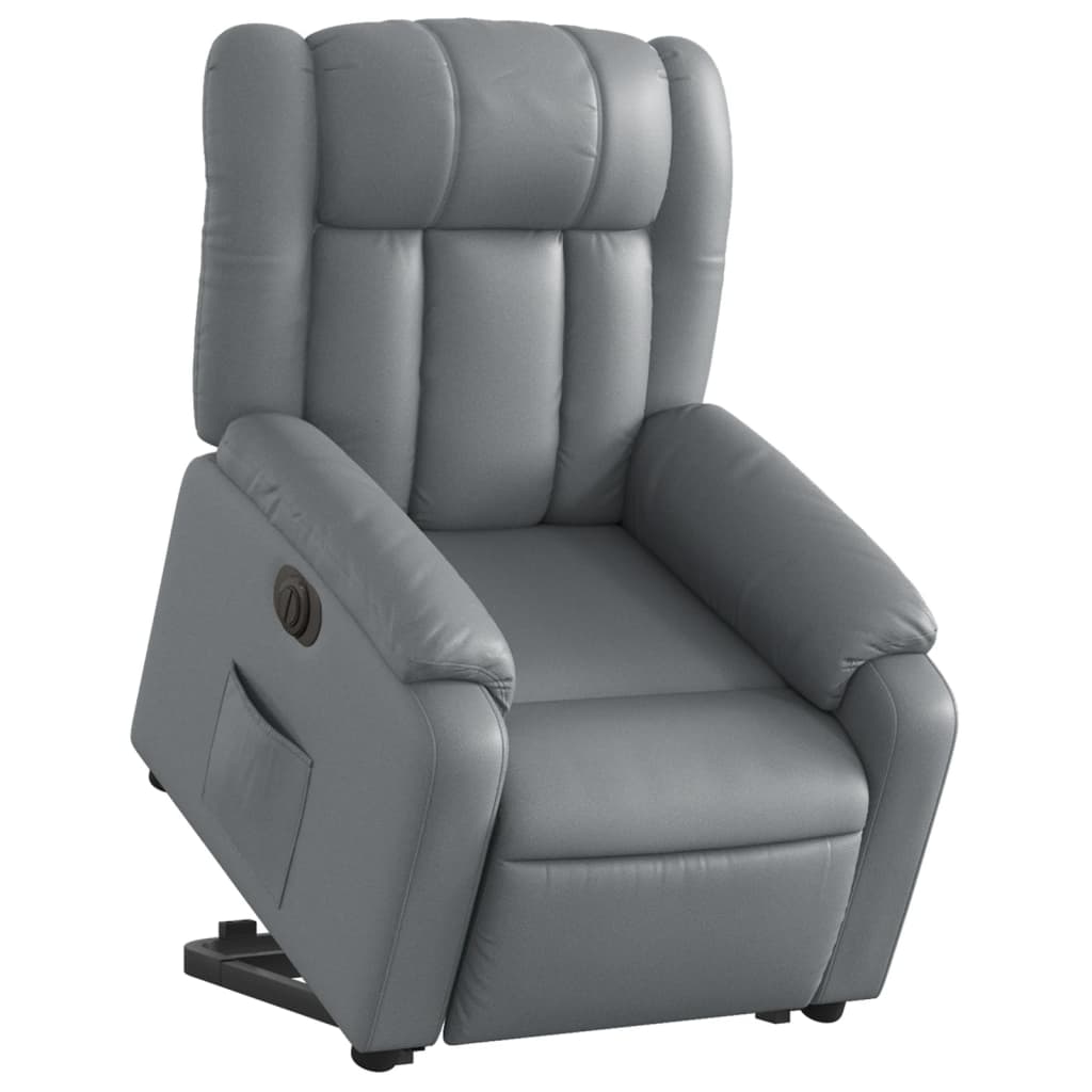 vidaXL Fauteuil inclinable électrique gris similicuir