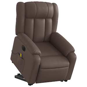 vidaXL Fauteuil inclinable de massage &eacute;lectrique marron similicuir