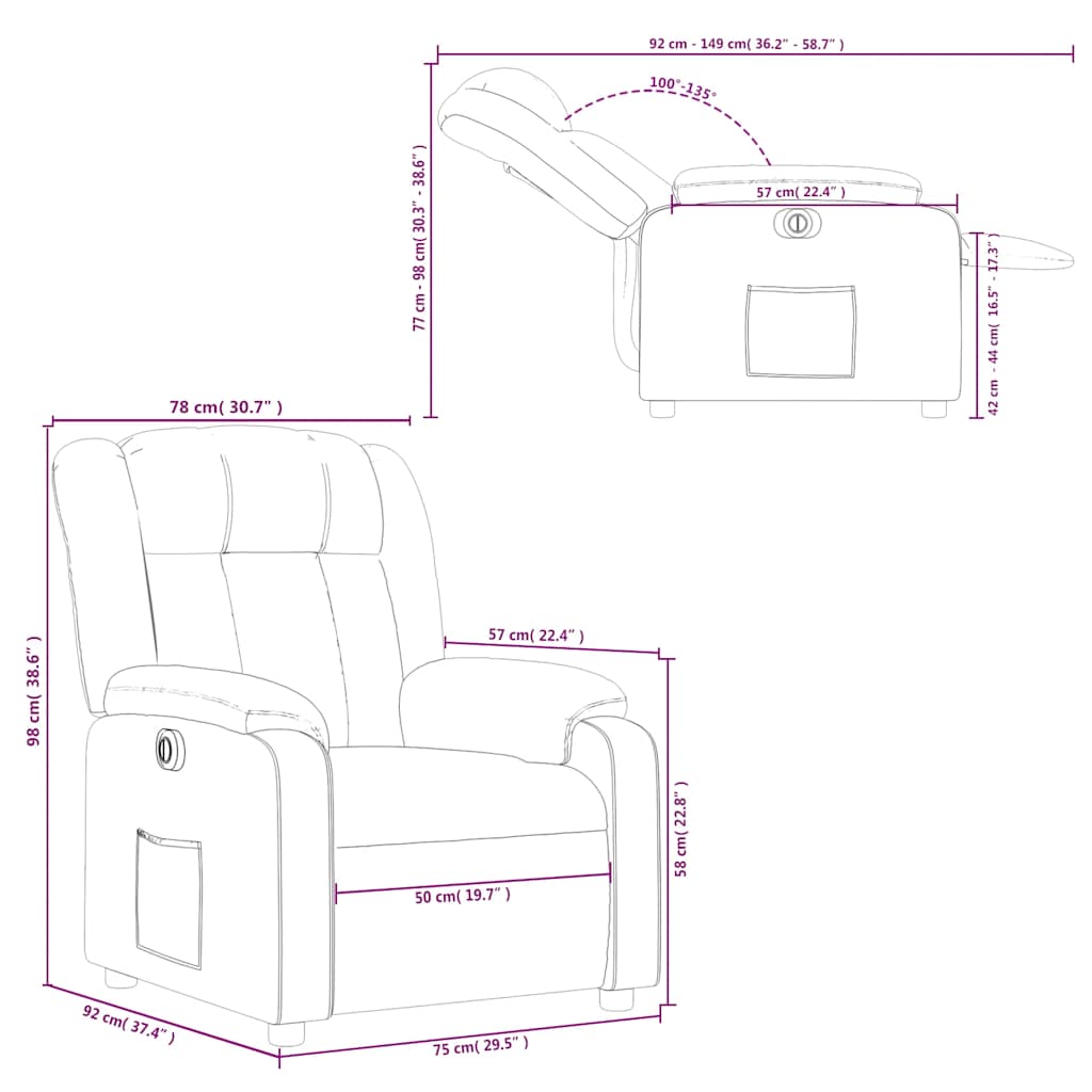 Elektrické polohovací křeslo taupe textil - obrázek 16
