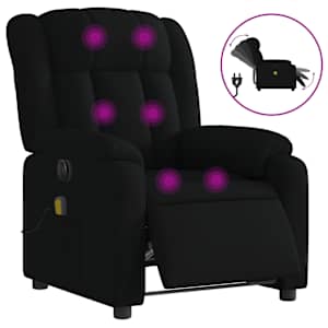 Elektrické masážní polohovací křeslo černé textil - obrázek 2