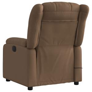 Elektrické masážní polohovací křeslo hnědé textil - obrázek 5