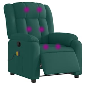 Elektrické masážní polohovací křeslo tmavě zelené textil - obrázek 3