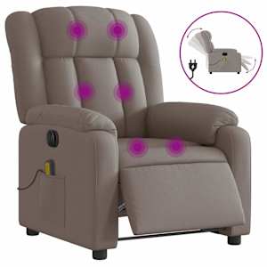 Elektrické masážní polohovací křeslo taupe textil - obrázek 2