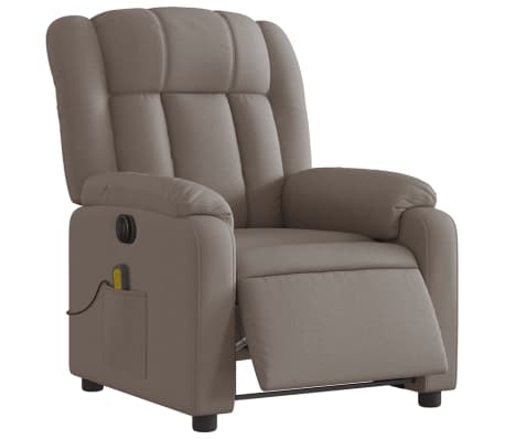 vidaXL Fauteuil de massage inclinable électrique Taupe Tissu