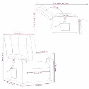 Elektrické masážní polohovací křeslo taupe textil - obrázek 16