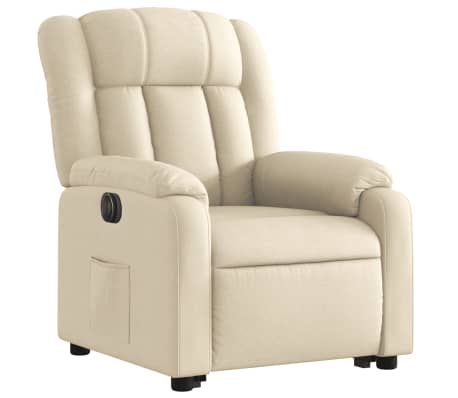 vidaXL Sillón eléctrico reclinable elevable de tela color crema