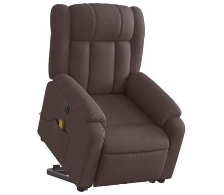 vidaXL Fauteuil inclinable de massage électrique Marron foncé Tissu