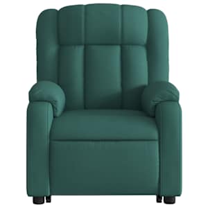 Elektrické zvedací masážní polohovací křeslo zelené textil - obrázek 9