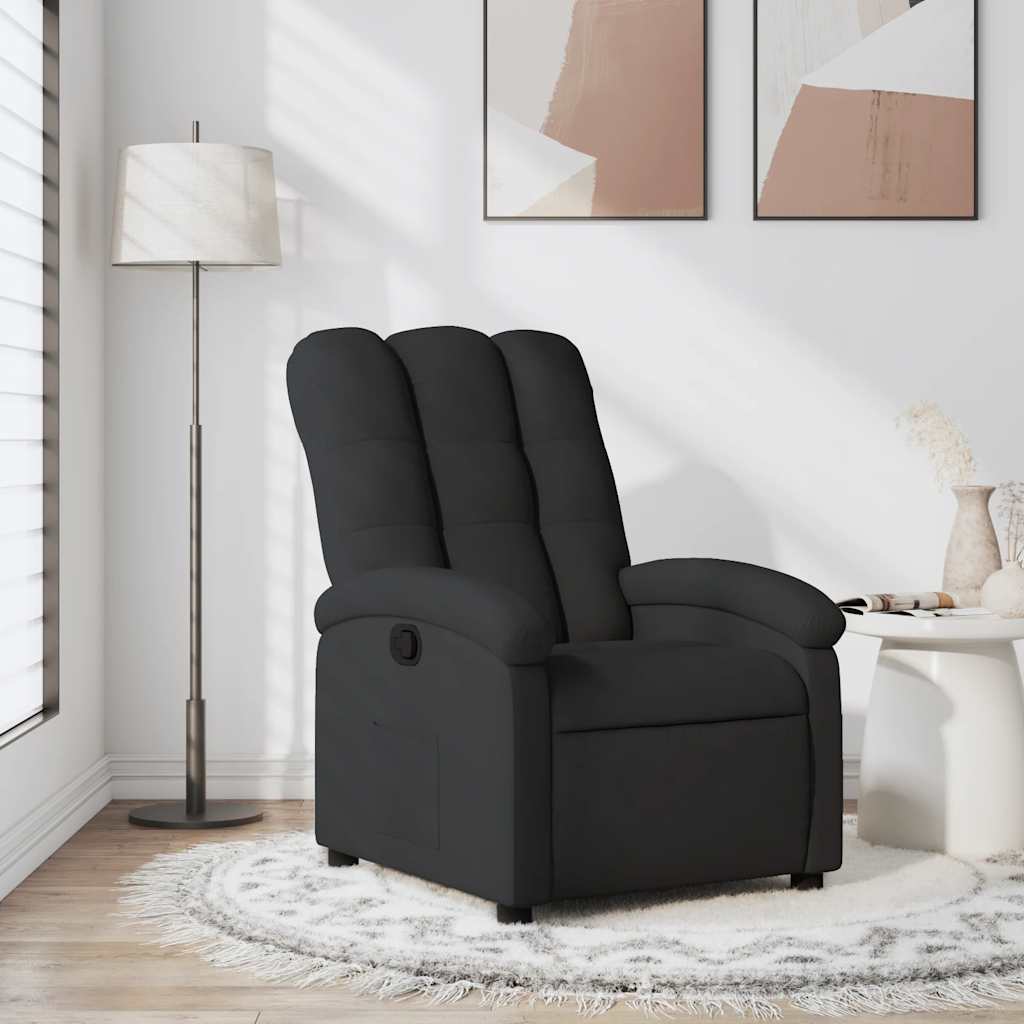 vidaXL Fotoliu rabatabil din material textil negru