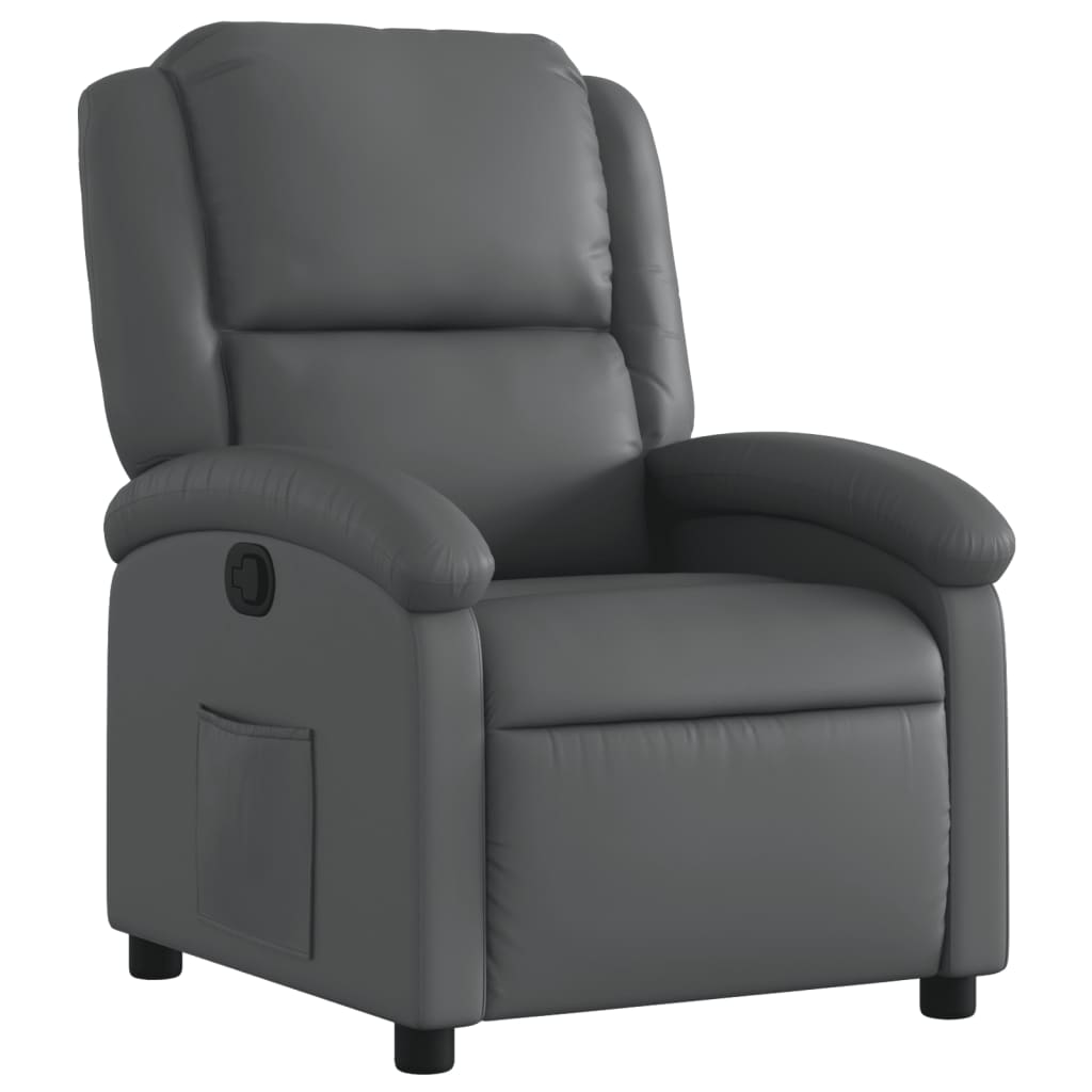 vidaXL Recliner Chair Gray Faux Leather