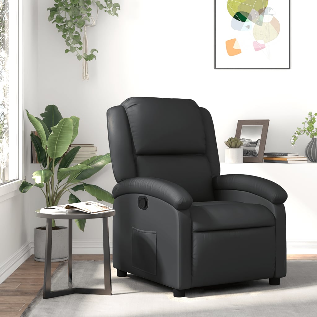 Relaxsessel Echtleder Schwarz vidaXL