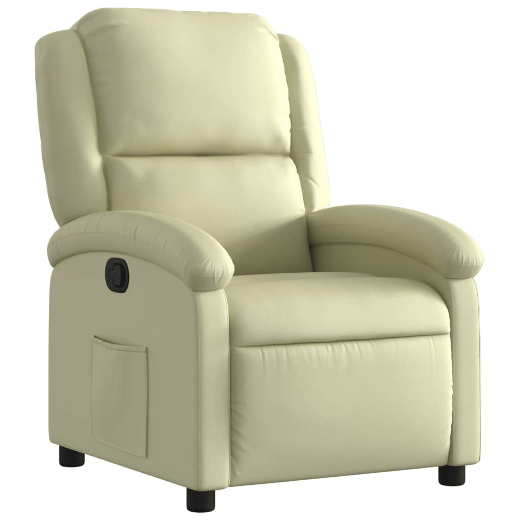 Image of vidaXL Recliner Chair Cream Real Leather