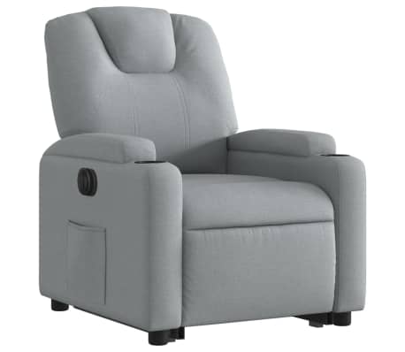 vidaXL Electric Stand up Recliner Chair Light Grey Fabric