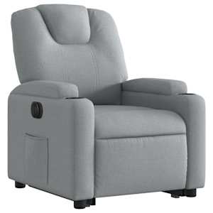 vidaXL Electric Stand up Recliner Chair Light Grey Fabric