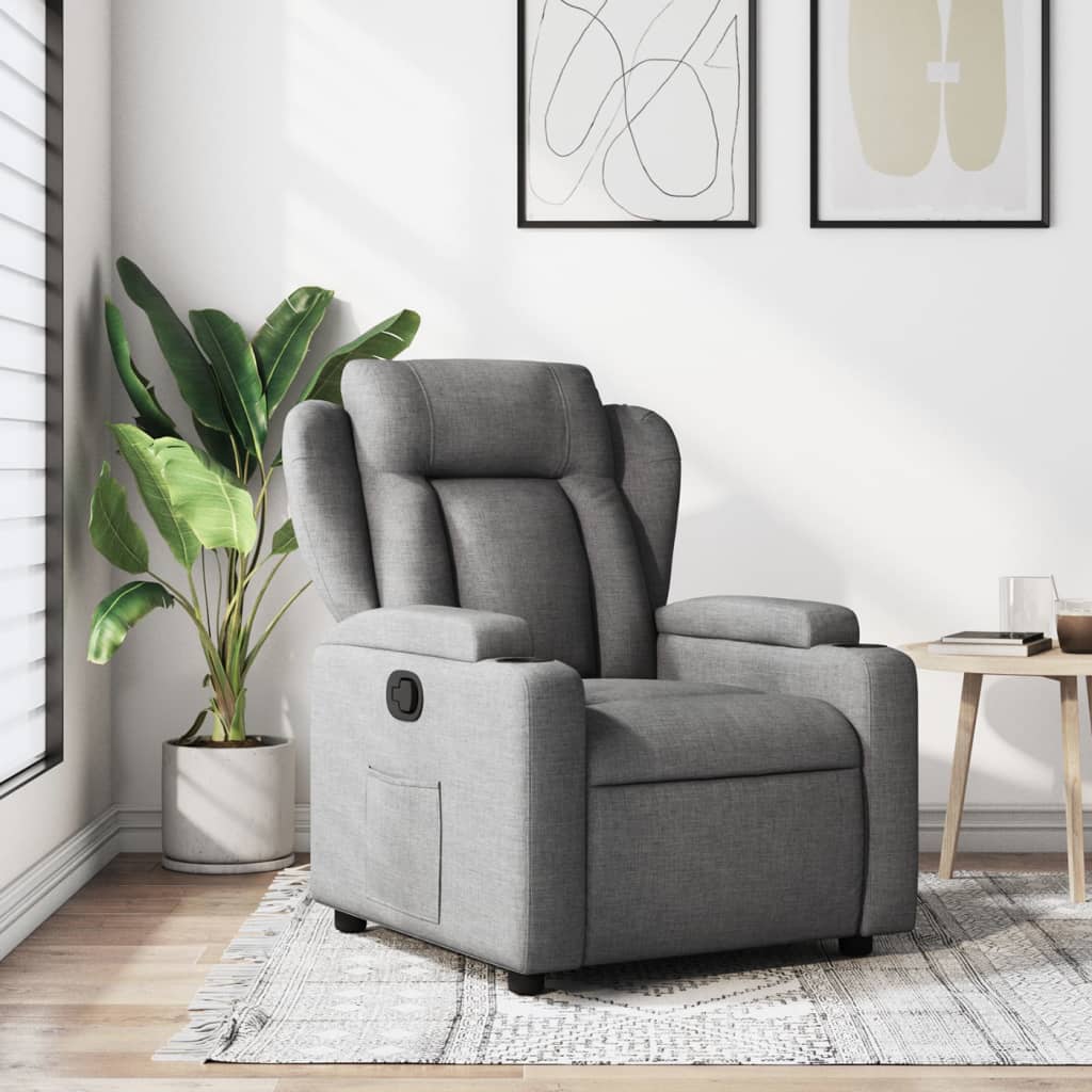 vidaXL Fotoliu rabatabil gri închis, material textil