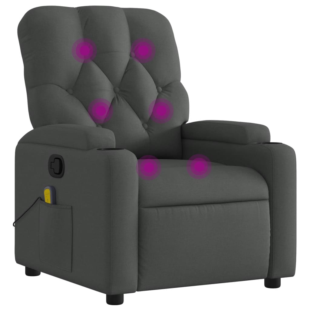 Massage Recliner Chair Wingback Adjustable Reclining Armchair Fabric vidaXL