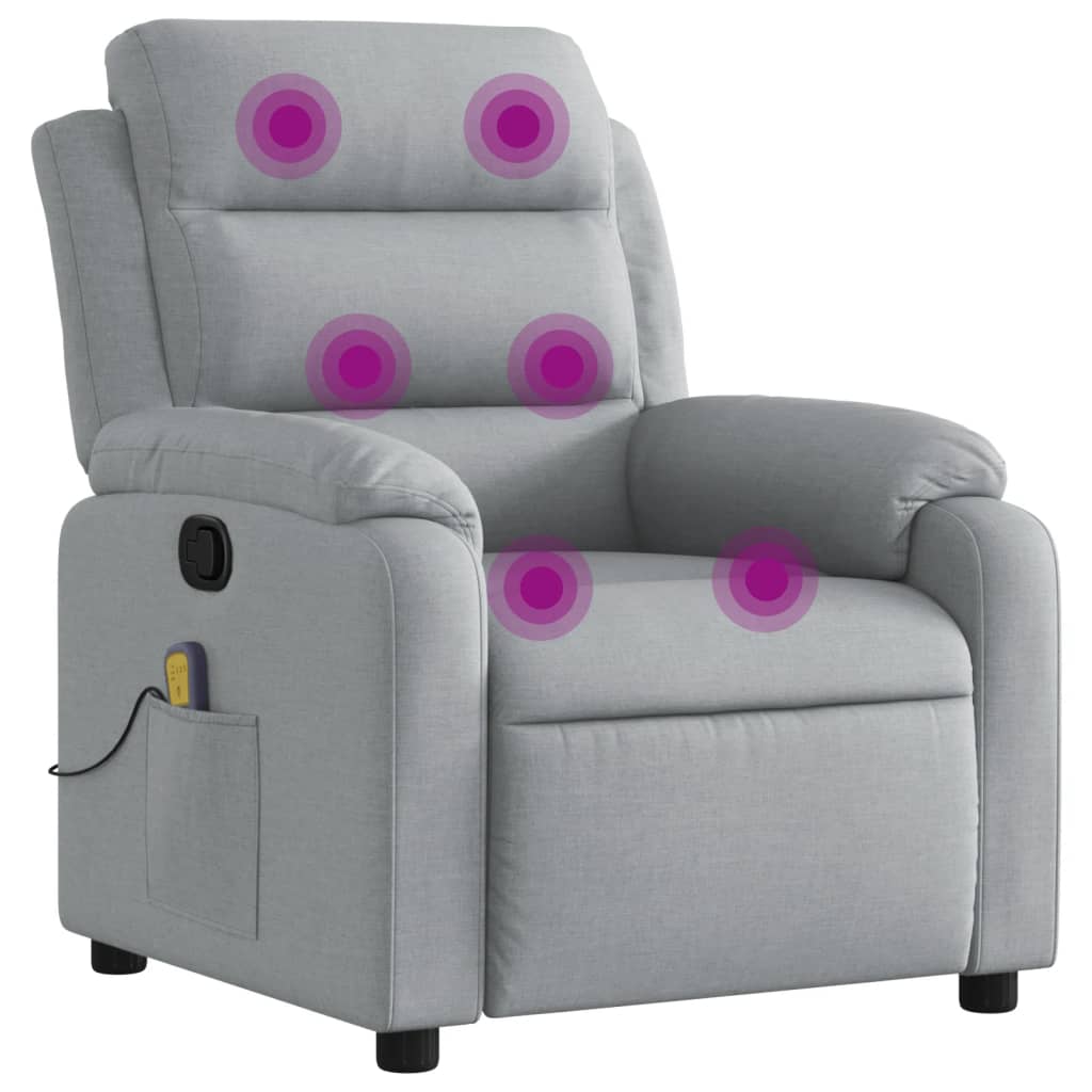 Massage Recliner Chair Light grey Polyester Single