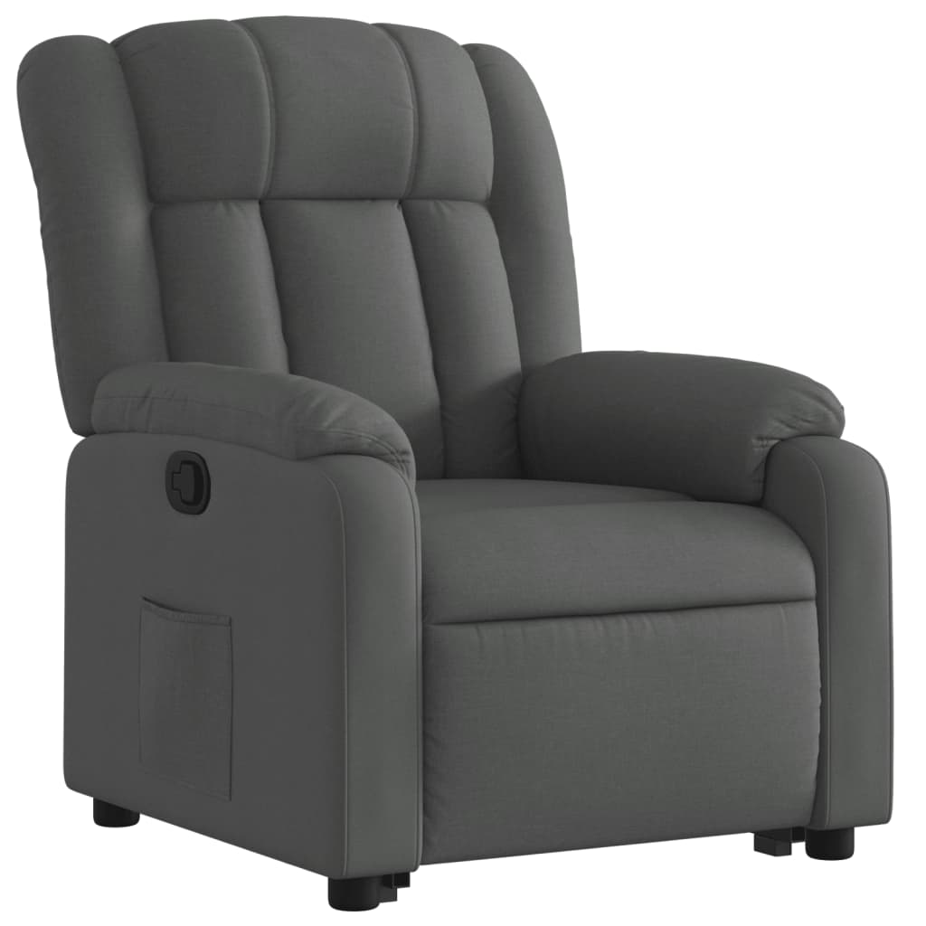 vidaXL Stand up Recliner Chair Dark Grey Fabric