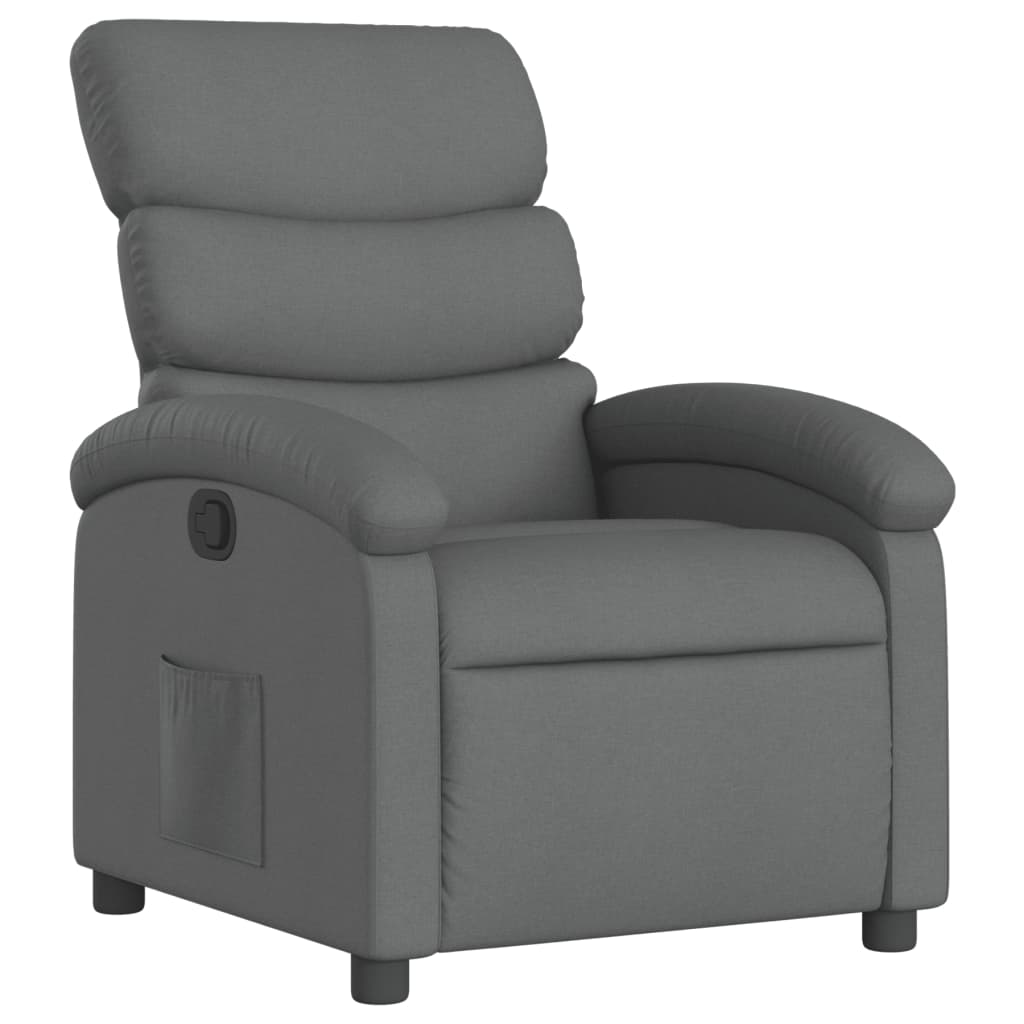 Recliner Chair Dark Gray 100% polyester, metal, plywood Medium