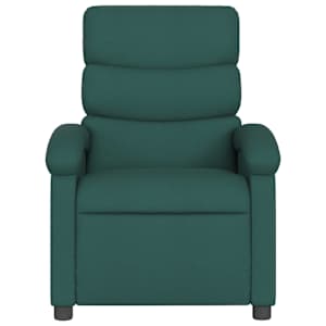 Masážní křeslo s polohovacím mechanismem, tmavě zelené, látkové - obrázek 4