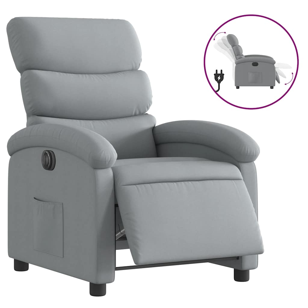 Electric Recliner Chair Light grey Polyester, metal, wood Medium