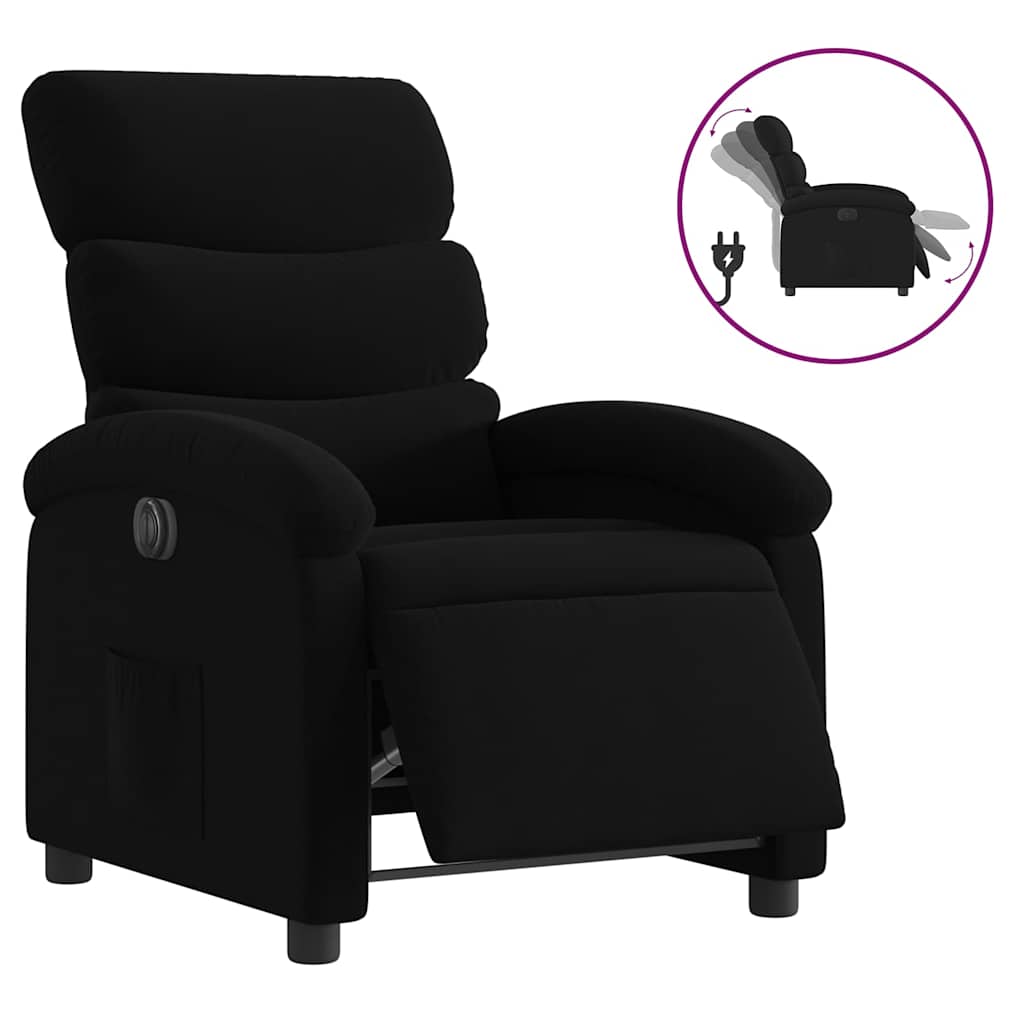 Electric Recliner Chair Black 100% polyester, metal, plywood Medium