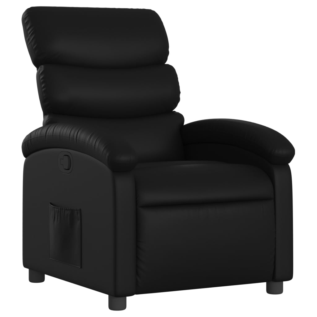 Recliner Chair Black Faux leather, metal, plywood Medium