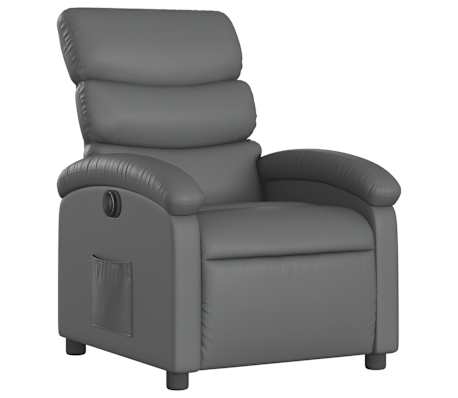 vidaXL Electric Recliner Chair Gray Faux Leather