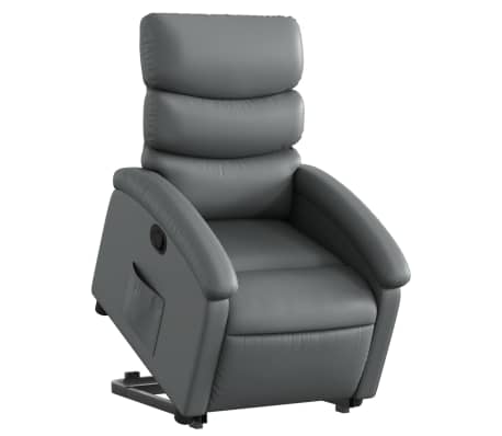 vidaXL Stand up Recliner Chair Gray Faux Leather
