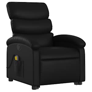 vidaXL Stand up Massage Recliner Chair Black Faux Leather