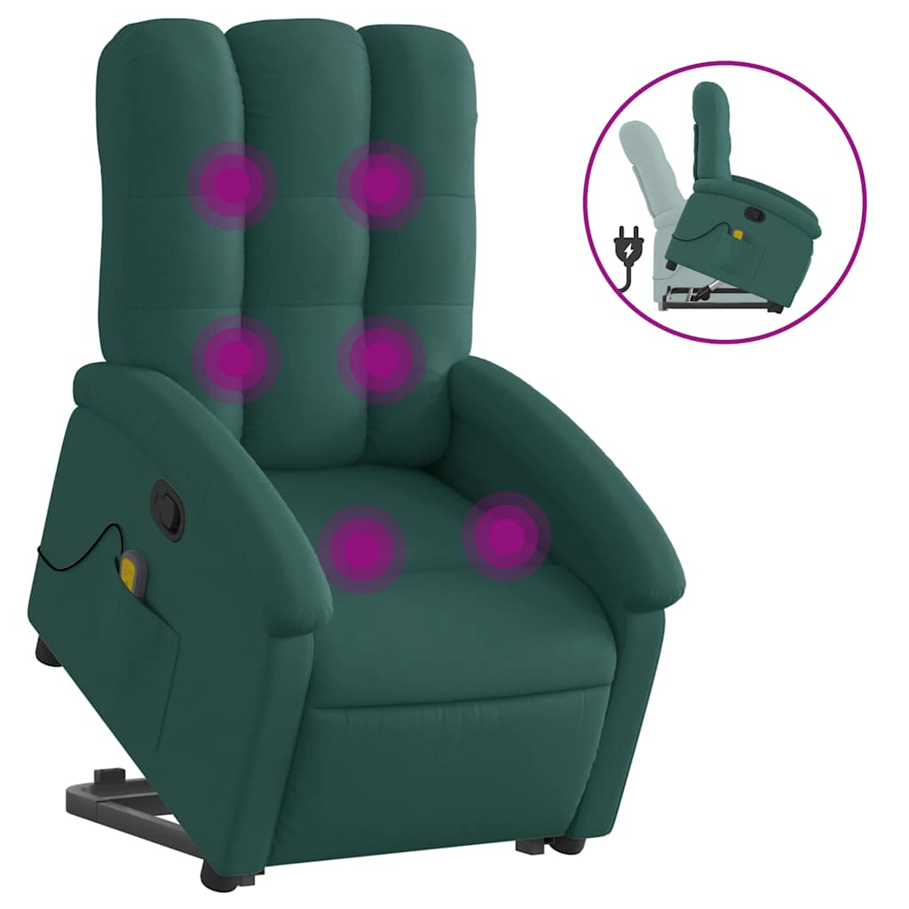 Stand Up Massage Recliner Chair Dark Green