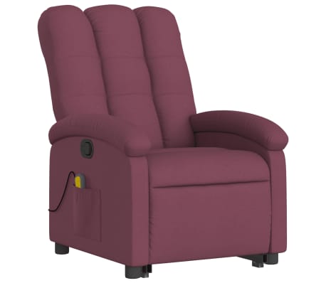 vidaXL Stand up Massage Recliner Chair Purple Fabric