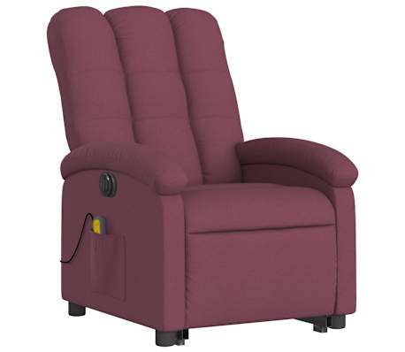 vidaXL Electric Stand up Massage Recliner Chair Purple Fabric