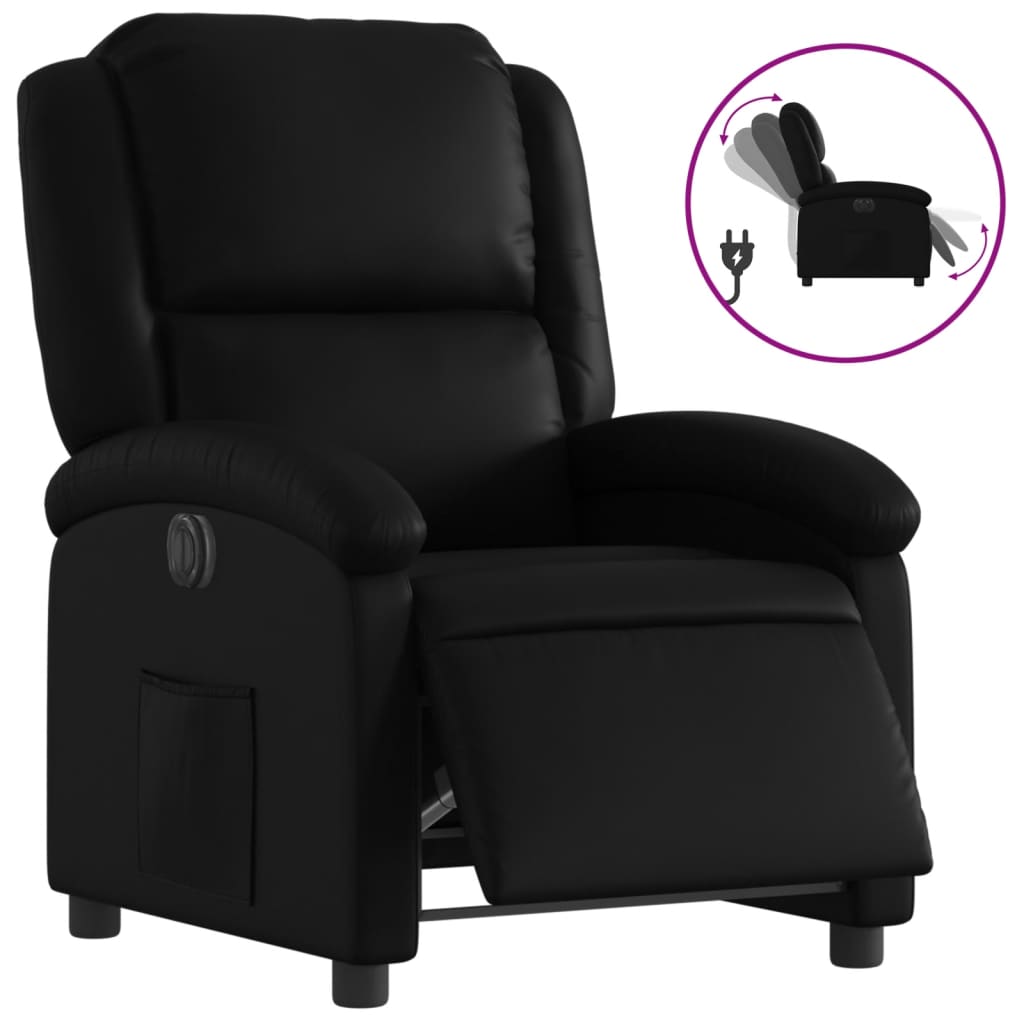 Image of vidaXL Electric Recliner Chair Black Faux Leather